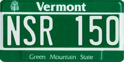 VT license plate NSR150