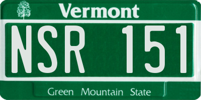 VT license plate NSR151
