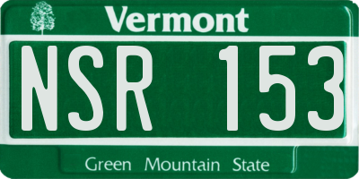VT license plate NSR153