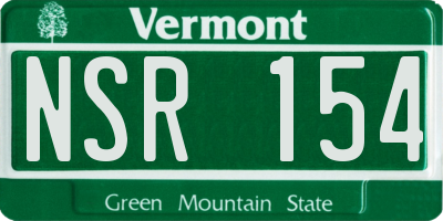 VT license plate NSR154