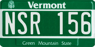 VT license plate NSR156