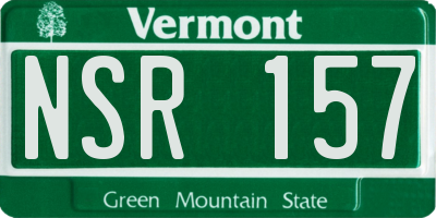 VT license plate NSR157