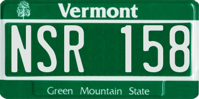 VT license plate NSR158