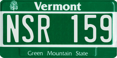 VT license plate NSR159