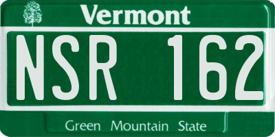 VT license plate NSR162