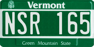VT license plate NSR165