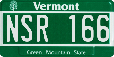 VT license plate NSR166