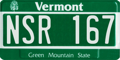 VT license plate NSR167