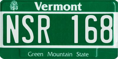 VT license plate NSR168