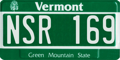 VT license plate NSR169