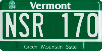 VT license plate NSR170