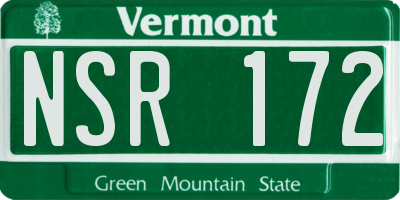 VT license plate NSR172