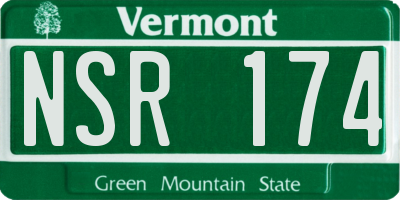 VT license plate NSR174