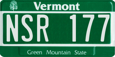 VT license plate NSR177
