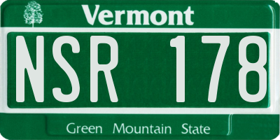 VT license plate NSR178