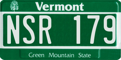 VT license plate NSR179