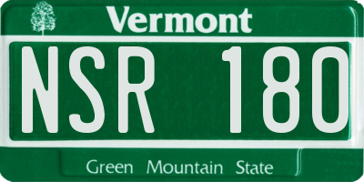 VT license plate NSR180
