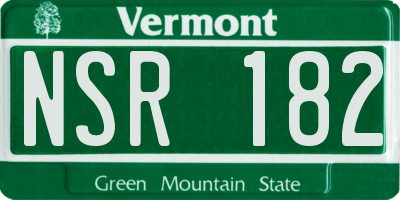 VT license plate NSR182