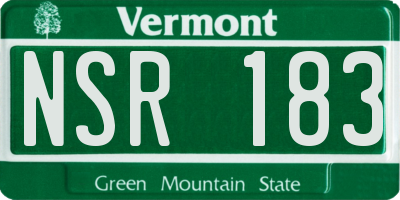 VT license plate NSR183