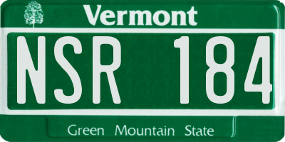 VT license plate NSR184