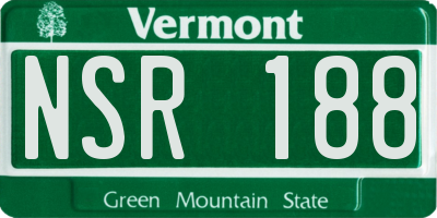 VT license plate NSR188