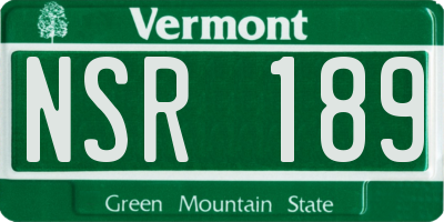 VT license plate NSR189