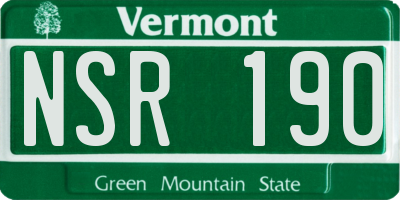 VT license plate NSR190