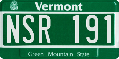 VT license plate NSR191