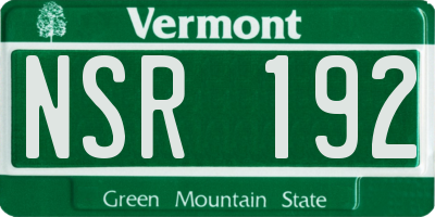 VT license plate NSR192