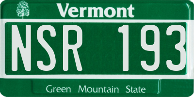 VT license plate NSR193