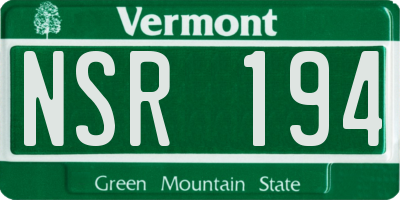 VT license plate NSR194