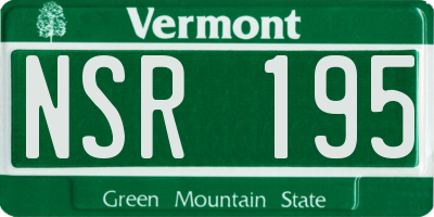 VT license plate NSR195