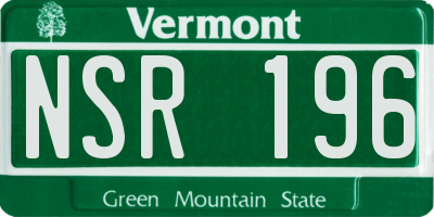 VT license plate NSR196