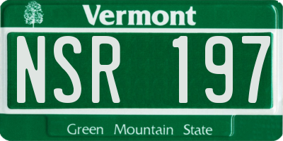 VT license plate NSR197