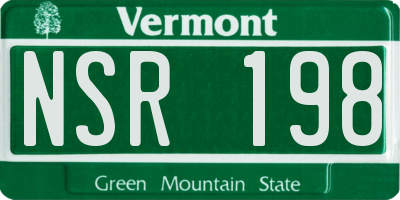VT license plate NSR198