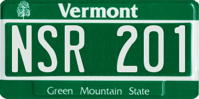 VT license plate NSR201