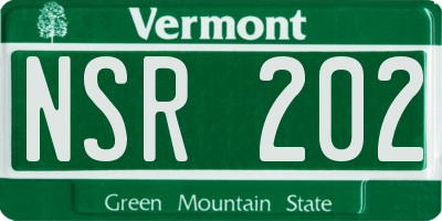 VT license plate NSR202