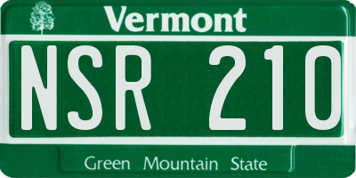 VT license plate NSR210