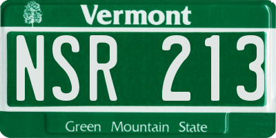 VT license plate NSR213