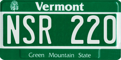 VT license plate NSR220