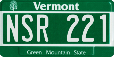 VT license plate NSR221