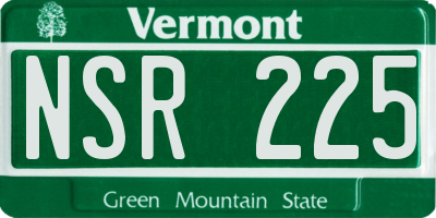 VT license plate NSR225