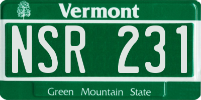 VT license plate NSR231