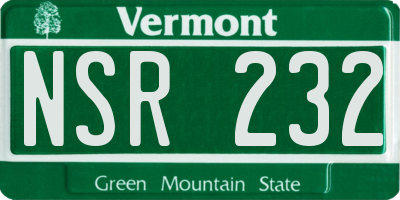 VT license plate NSR232