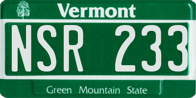 VT license plate NSR233