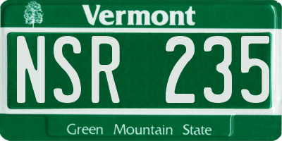 VT license plate NSR235