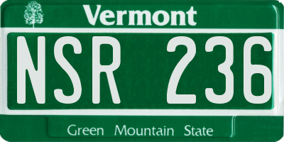VT license plate NSR236