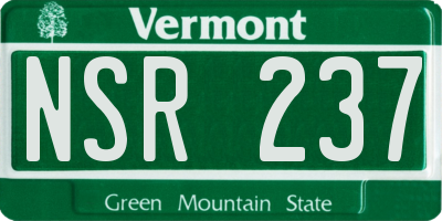 VT license plate NSR237