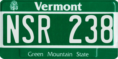 VT license plate NSR238