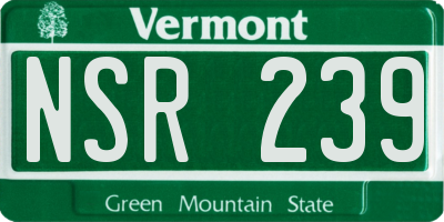 VT license plate NSR239